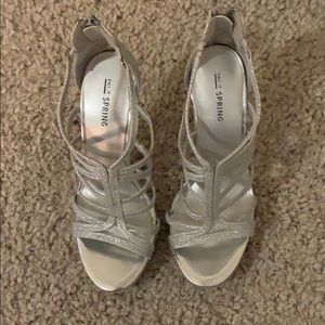 Silver sparkly heels